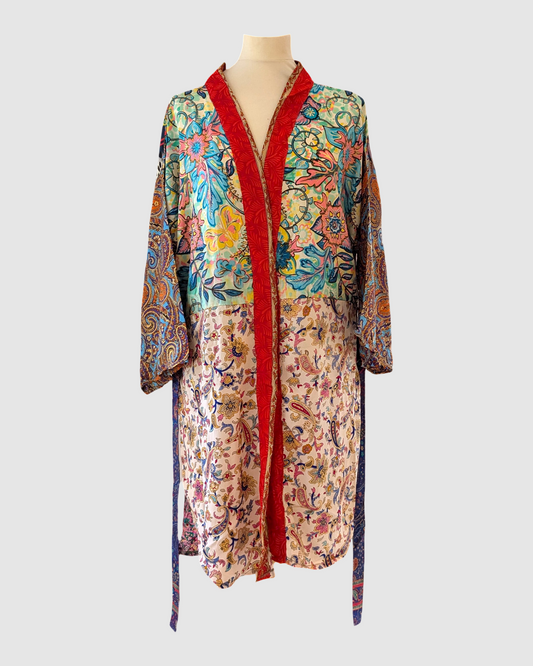 Plus size silke kimono fra Indien - Elina