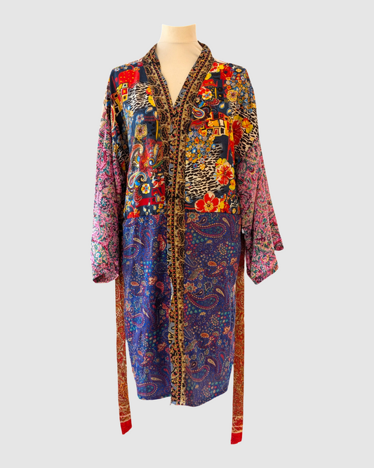 Plus size silke kimono fra Indien - Areesha