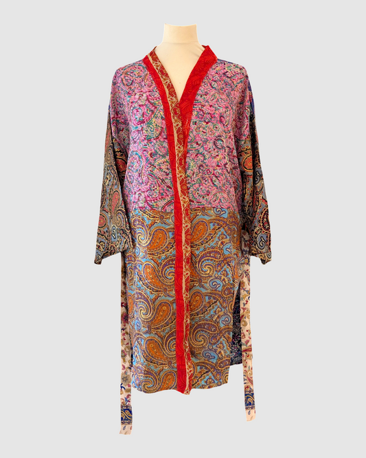 Plus size silke kimono fra Indien - Rania