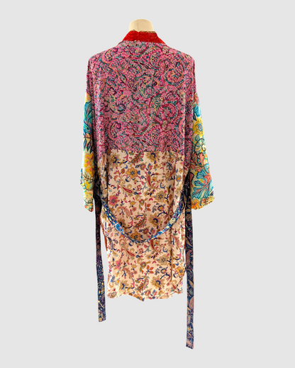 Plus size silke kimono fra Indien - Zimal