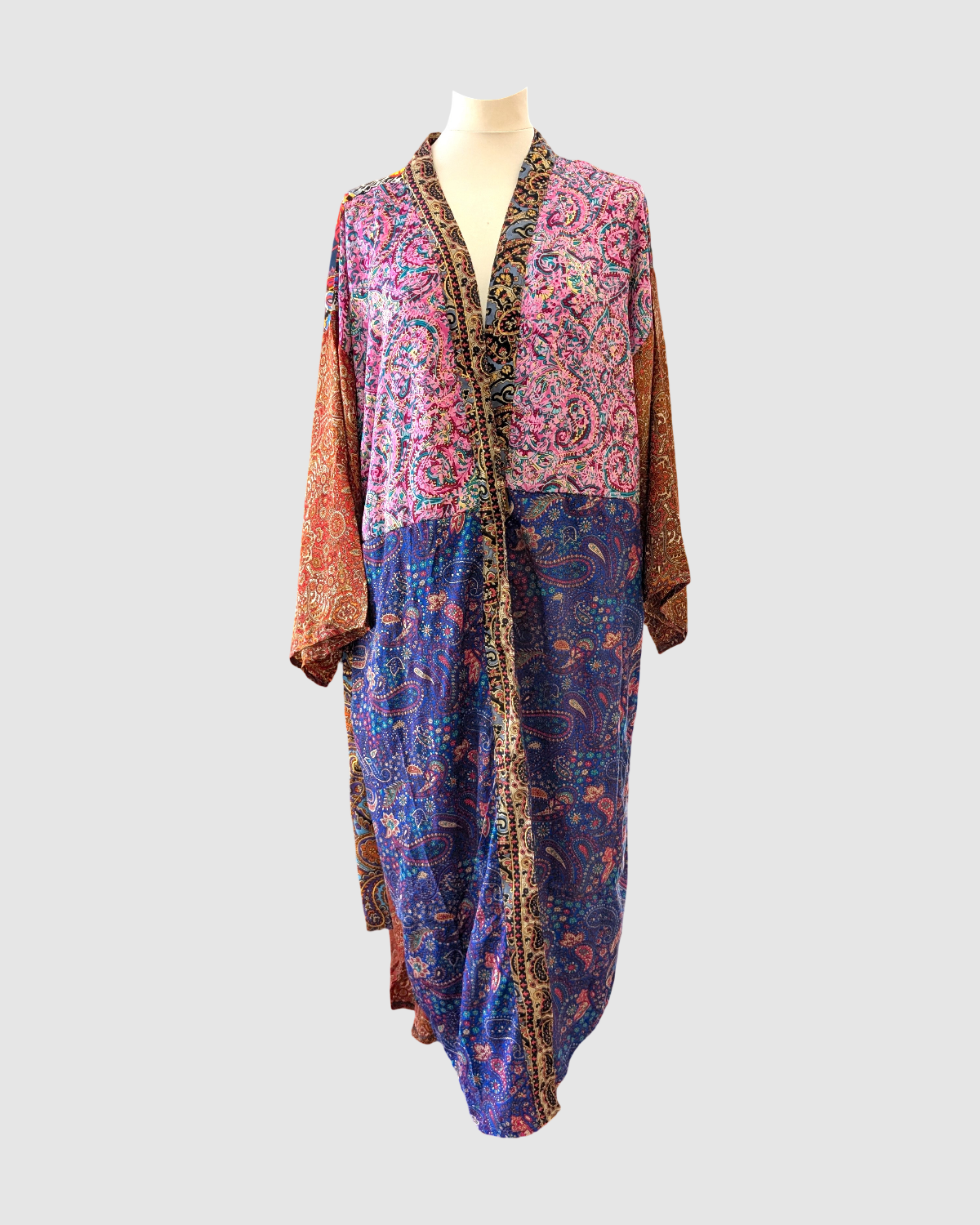 Plus size silke kimono fra Indien - Anam