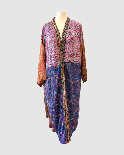 Plus size silke kimono fra Indien - Anam