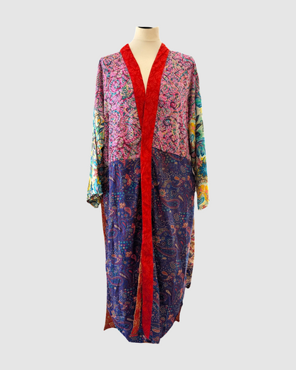 Plus size silke kimono fra Indien - Ziyan