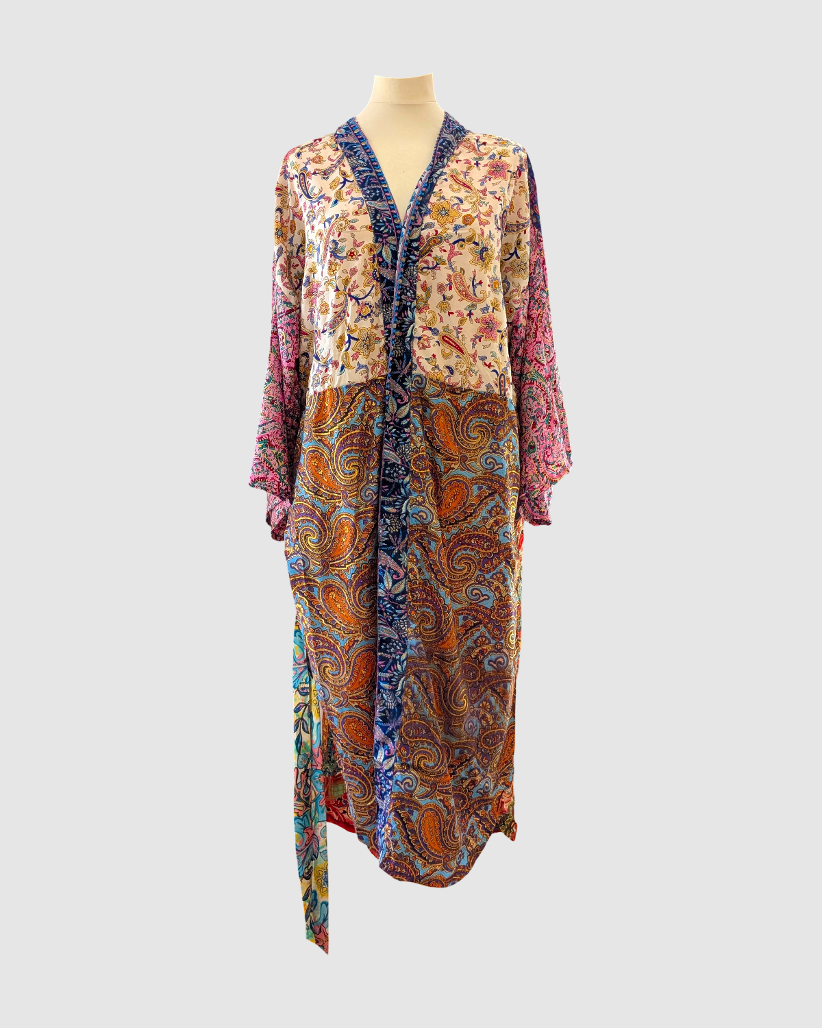 Plus size silke kimono fra Indien - Janan