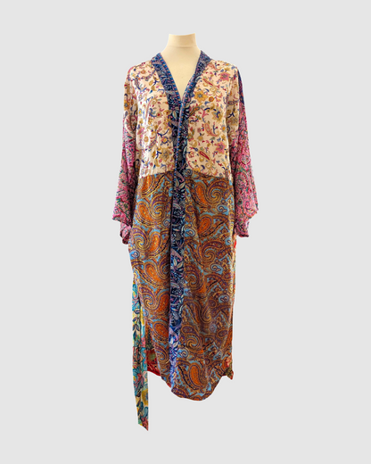 Plus size silke kimono fra Indien - Janan