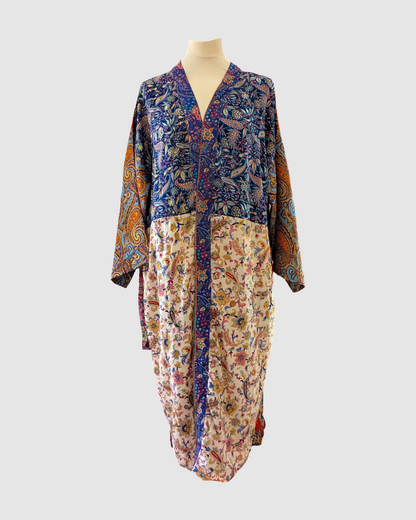 Plus size silke kimono fra Indien - Huda