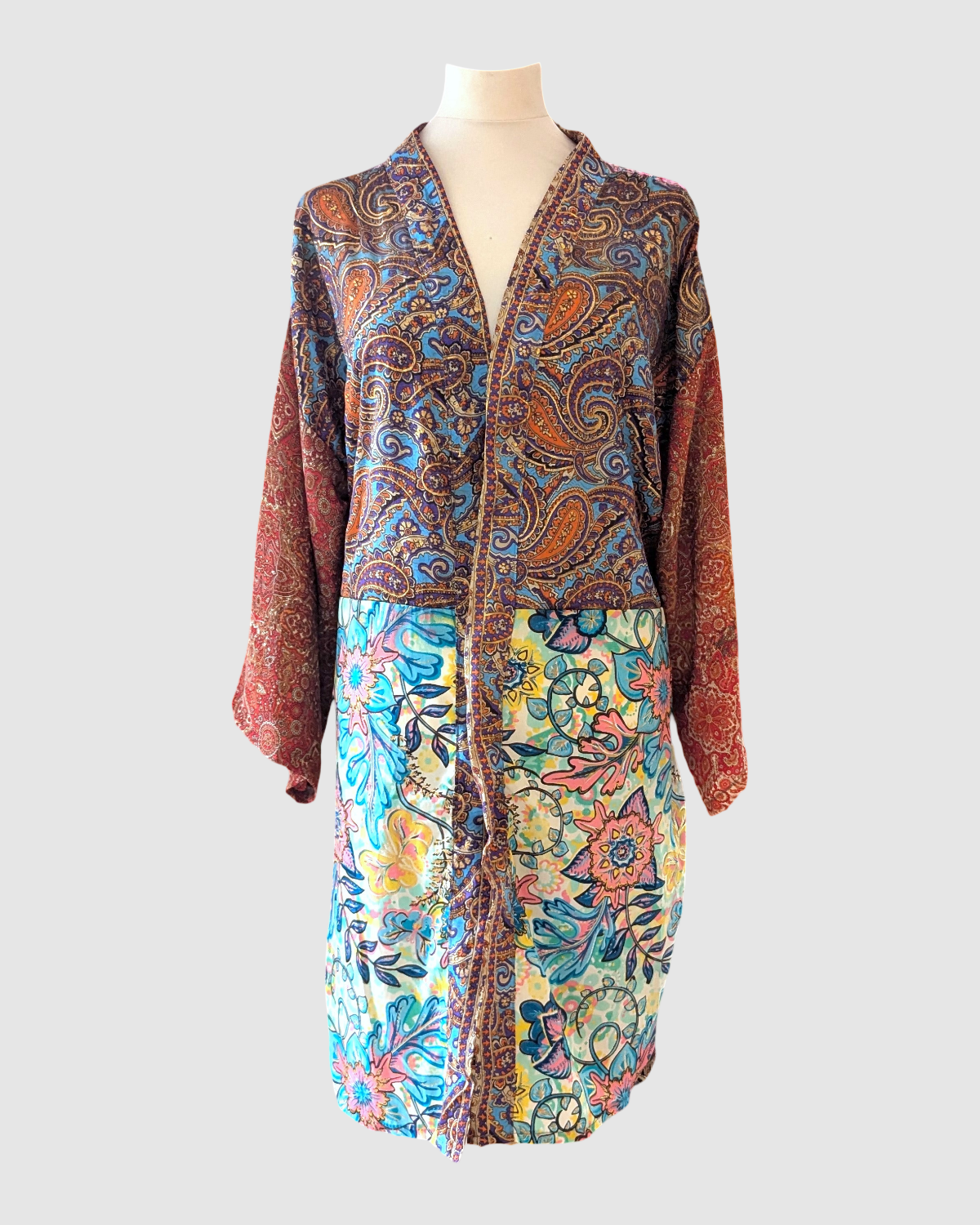 Plus size silke kimono fra Indien - Greta