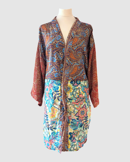 Plus size silke kimono fra Indien - Greta