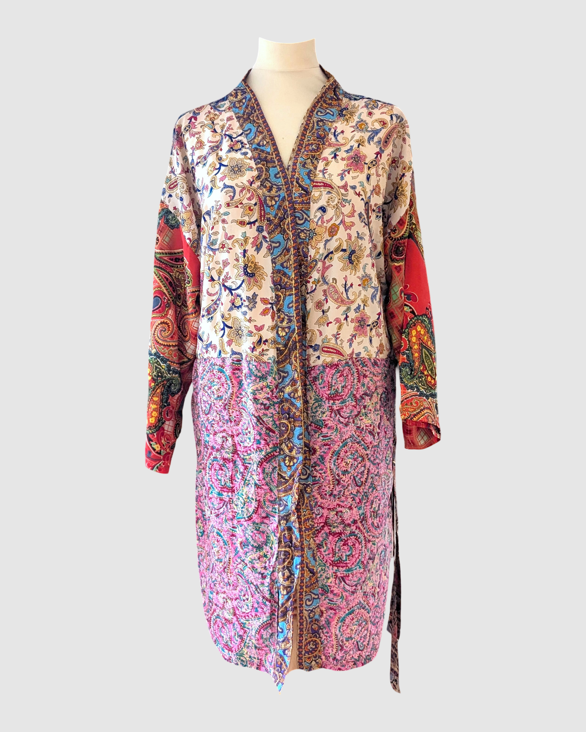 Plus size silke kimono fra Indien - Emma
