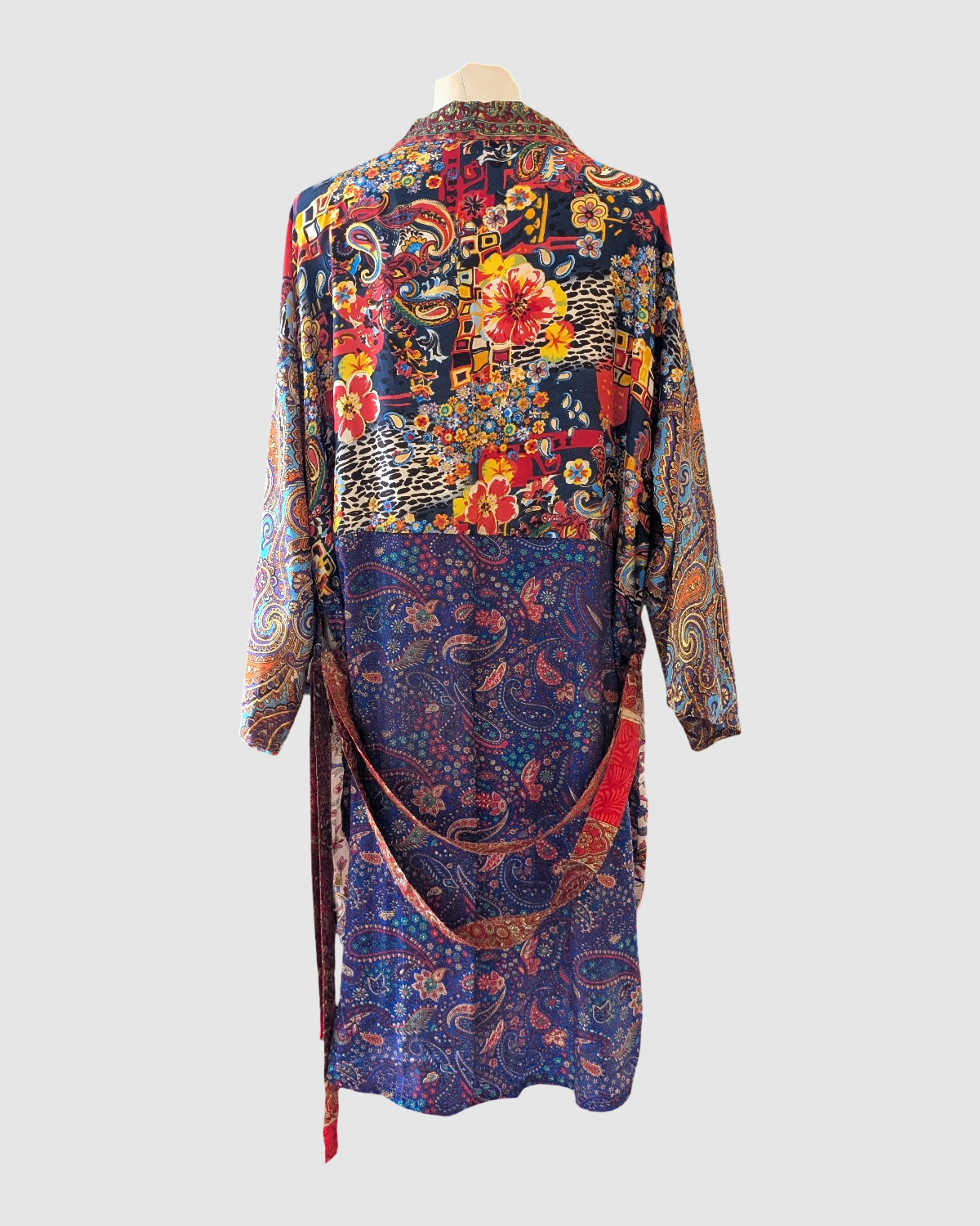 Plus size silke kimono fra Indien - Karla