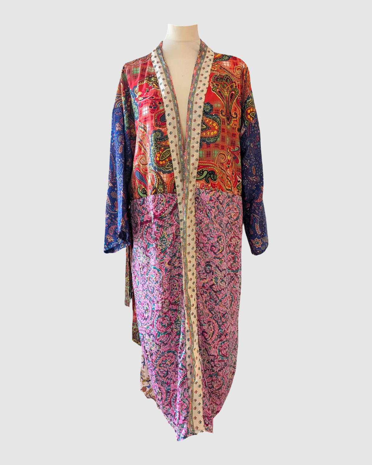 Plus size silke kimono fra Indien - Andrea