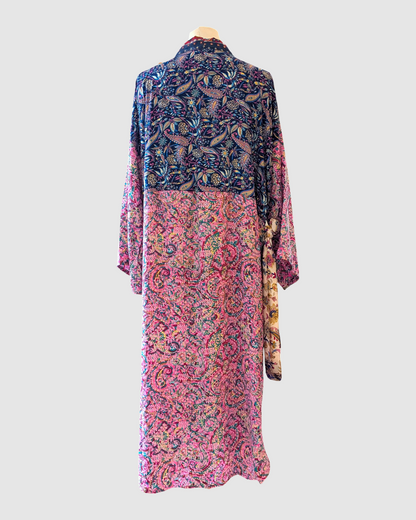 Plus size silke kimono fra Indien - Kai