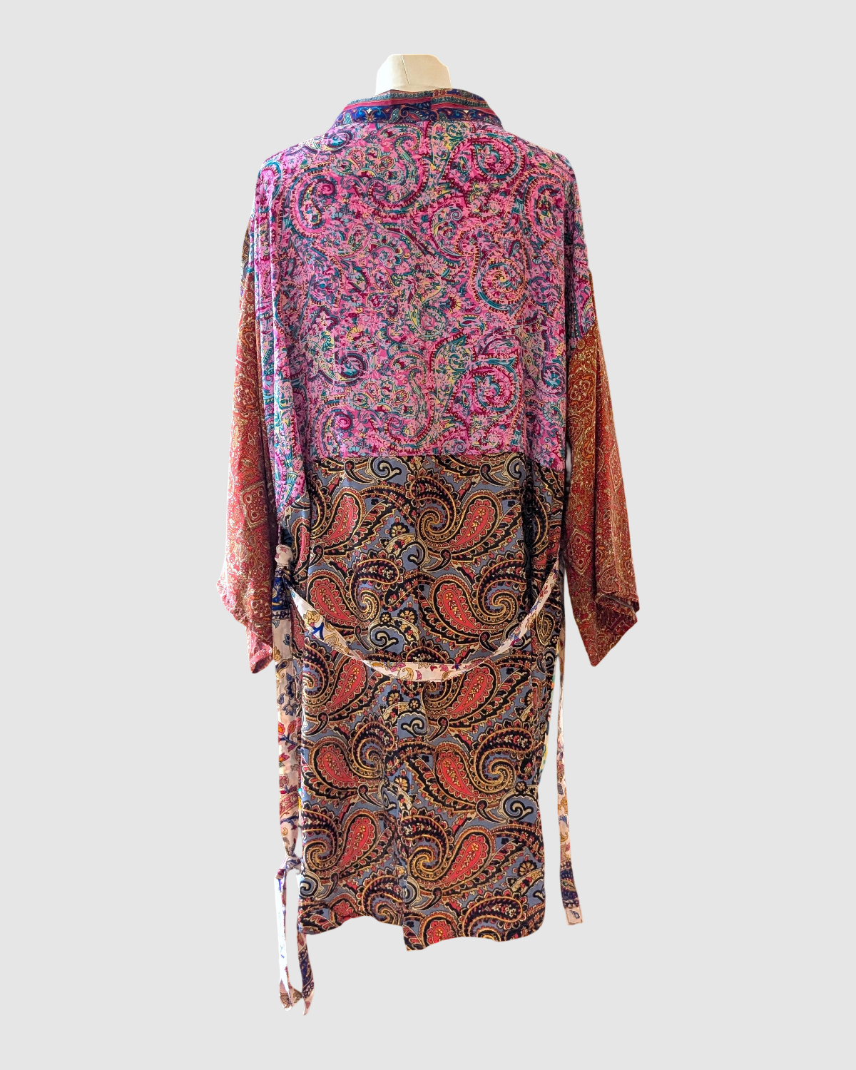 Plus size silke kimono fra Indien - Eva