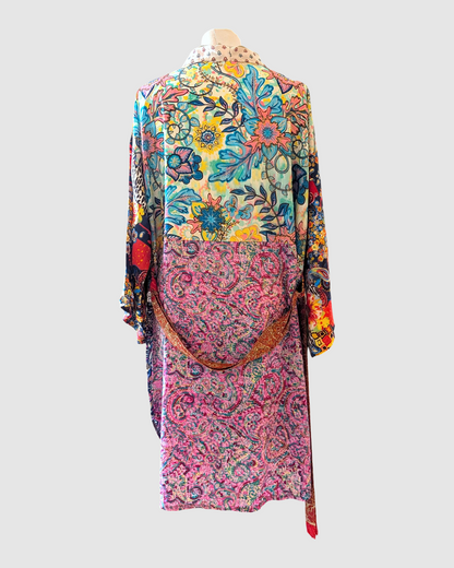 Plus size silke kimono fra Indien - Bo