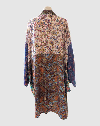 Plus+ size silke kimono fra Indien - Olivia
