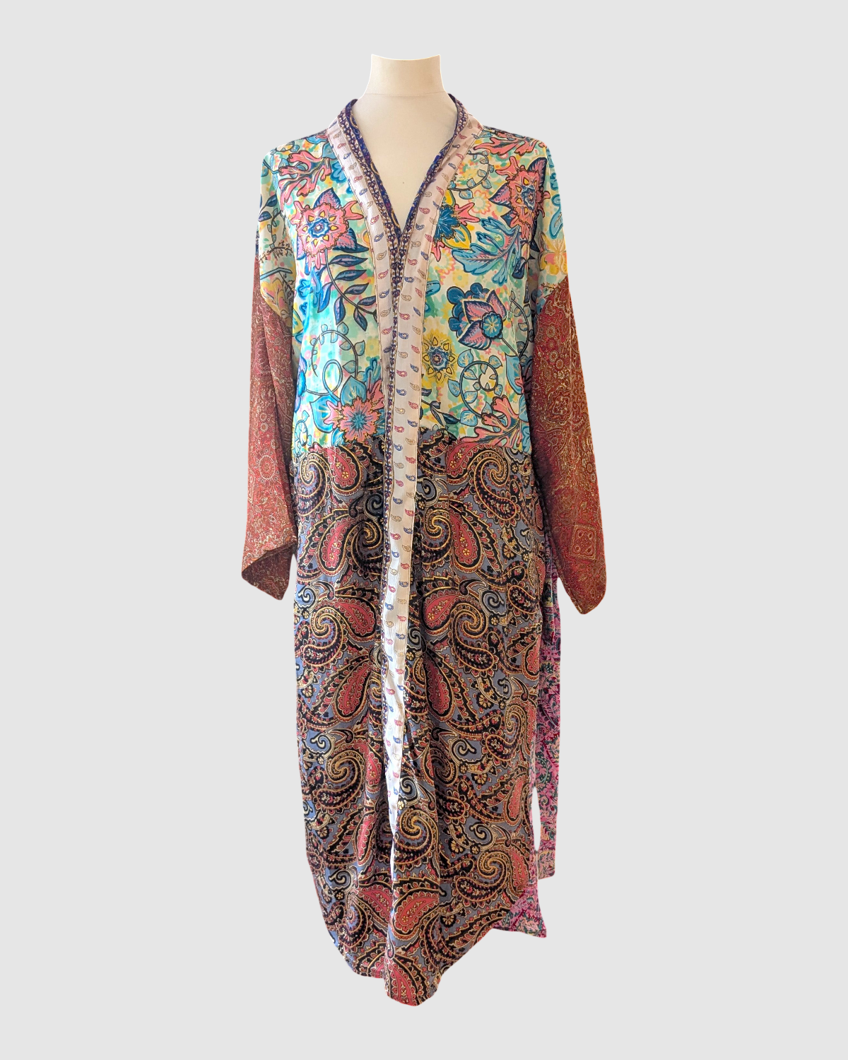 Plus size silke kimono fra Indien - Ramsha