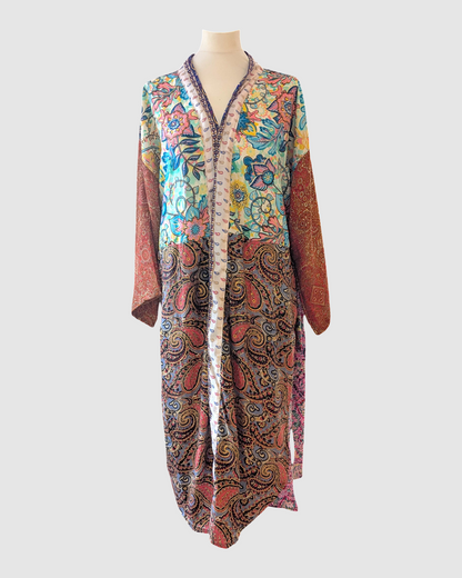 Plus size silke kimono fra Indien - Ramsha