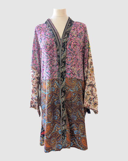 Plus+ size silke kimono fra Indien - Zayan