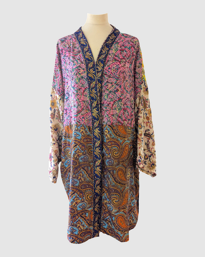 Plus+ size silke kimono fra Indien - Hania