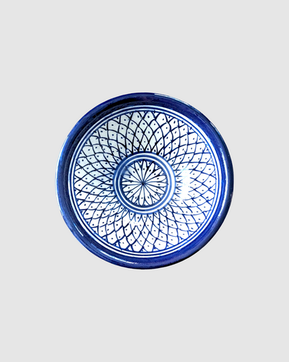 Håndlavet tapas skål fra Marokko - 12 cm Blå spiral