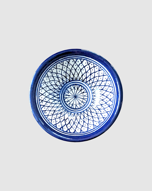 Håndlavet tapas skål fra Marokko - 12 cm Blå spiral