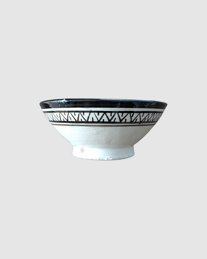 Håndlavet nøddeskål fra Marokko - 10 cm. Sort spiral