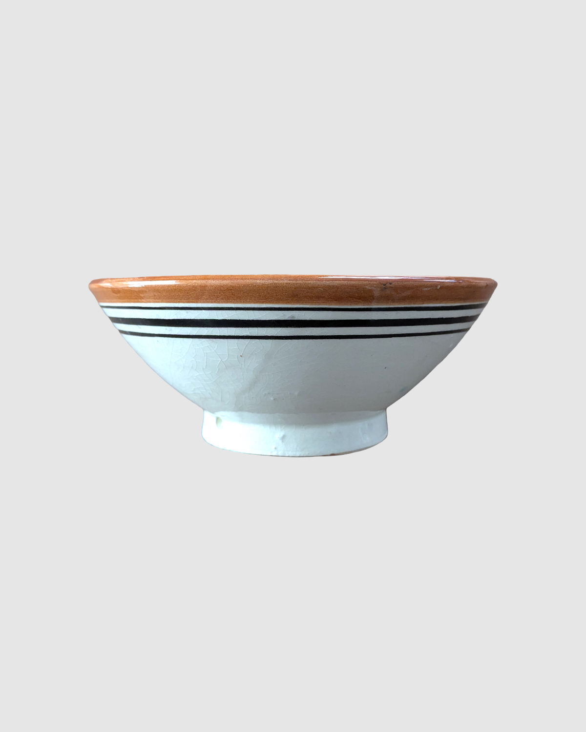 Håndlavet suppe skål fra Marokko - 15 cm. Mokka blomstret