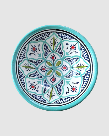 Håndlavet salatskål fra Marokko - 20cm. Mint