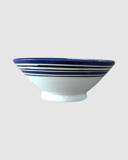 Håndlavet salatskål fra Marokko - 20cm. Marineblå