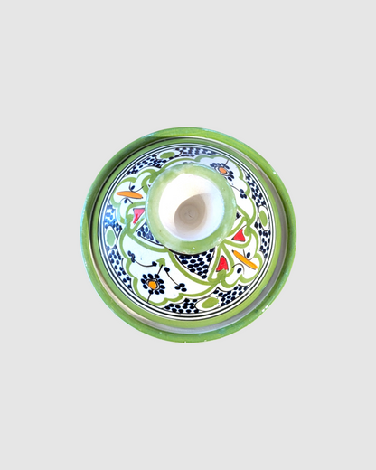 Håndlavet tagine - 16 cm. Grøn