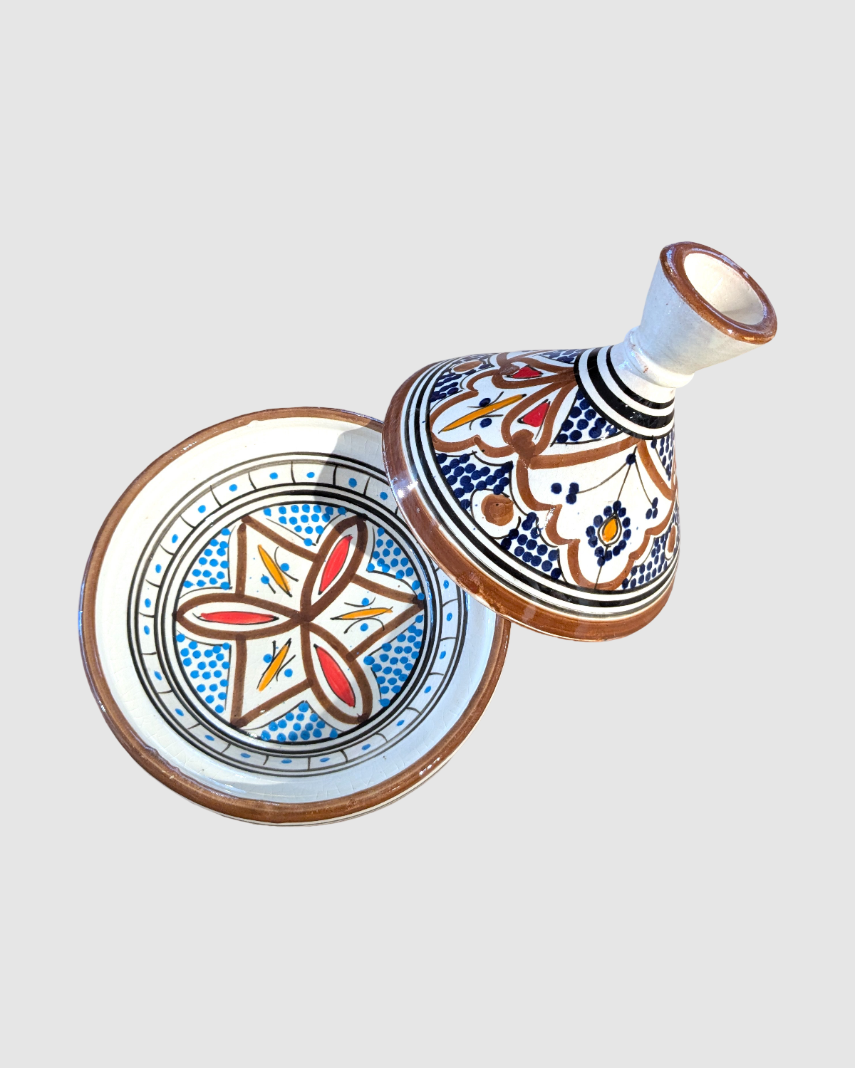 Håndlavet tagine - 16 cm.  Brun