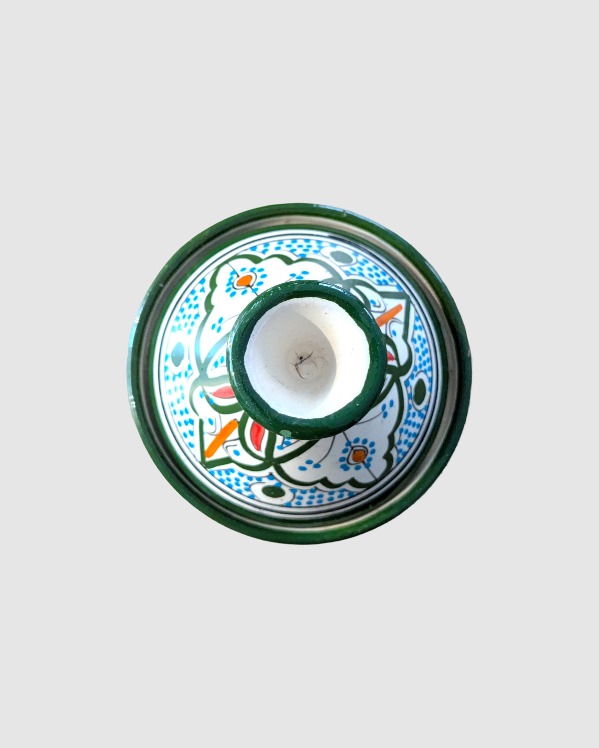 Håndlavet tagine - 16 cm.  Mørk grøn