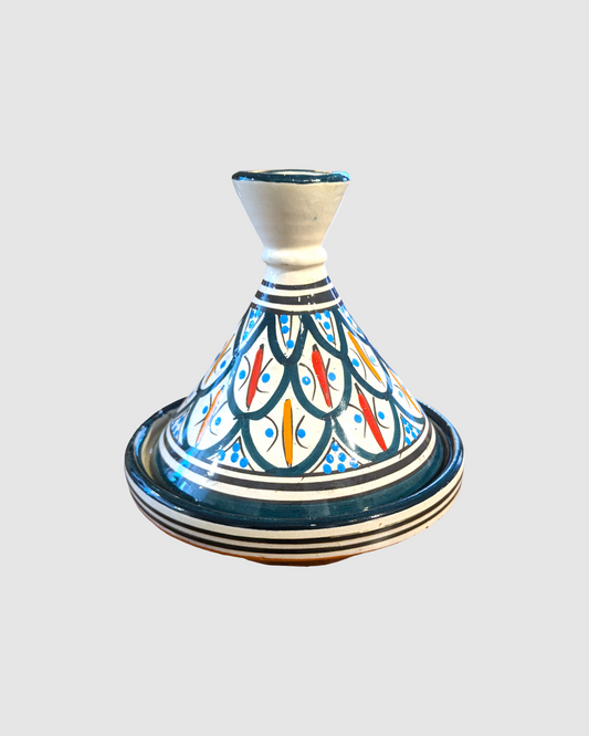 Håndlavet tagine - 16 cm.  Petrol