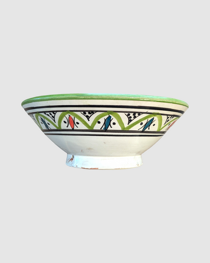 Håndlavet salatskål fra Marokko - 20cm. Grøn
