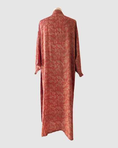 Midi silke kimono håndlavet i Indien - Mika