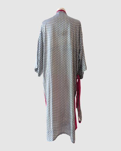 Midi silke kimono håndlavet i Indien - Nia