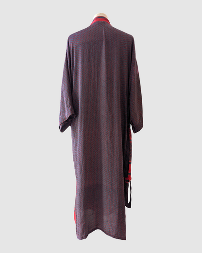 Midi silke kimono håndlavet i Indien - Zoey