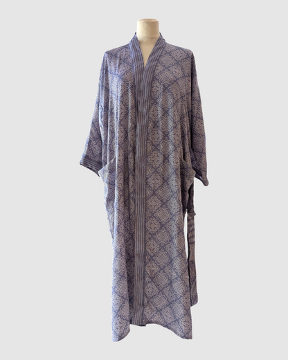 Midi silke kimono håndlavet i Indien - Siri