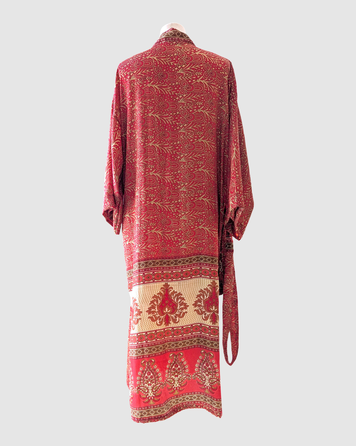 Midi silke kimono håndlavet i Indien - Sia
