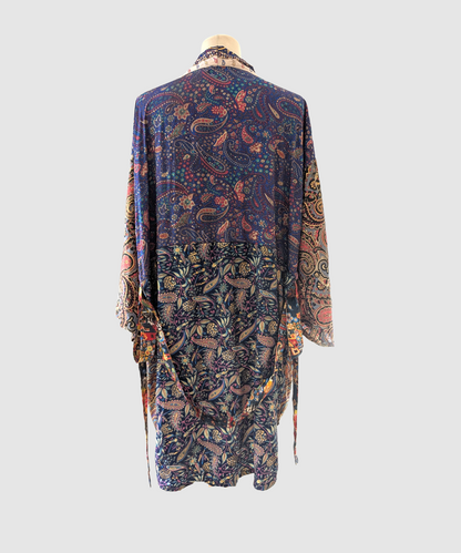 Plus size silke kimono fra Indien - Hoor
