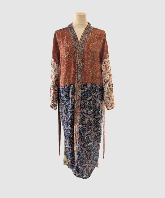 Plus size silke kimono fra Indien - Didi