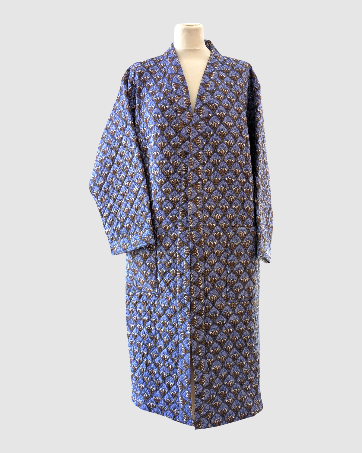 Kantha frakke i bomuld håndlavet i Indien - str. L/XL