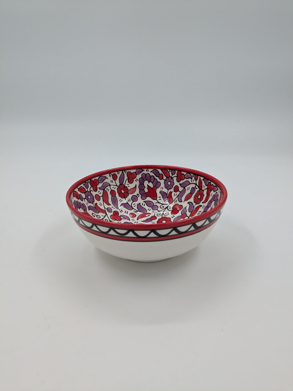 Skål 12 cm - rød/lavendel