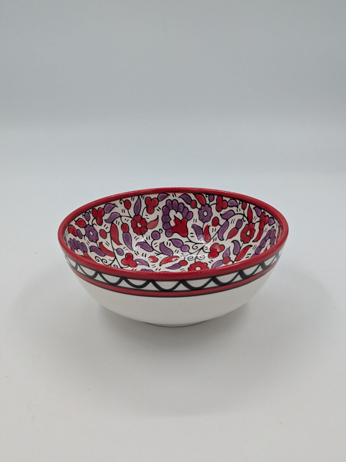Skål 15 cm - rød/lavendel