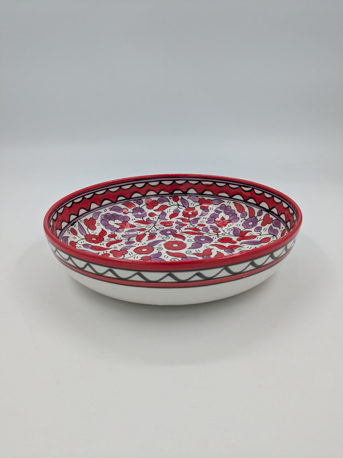 Serverings skål 18 cm - rød/lavendel