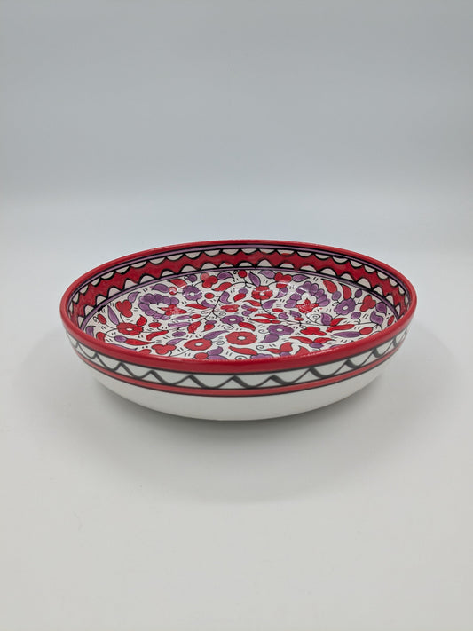 Serverings skål 18 cm - rød/lavendel