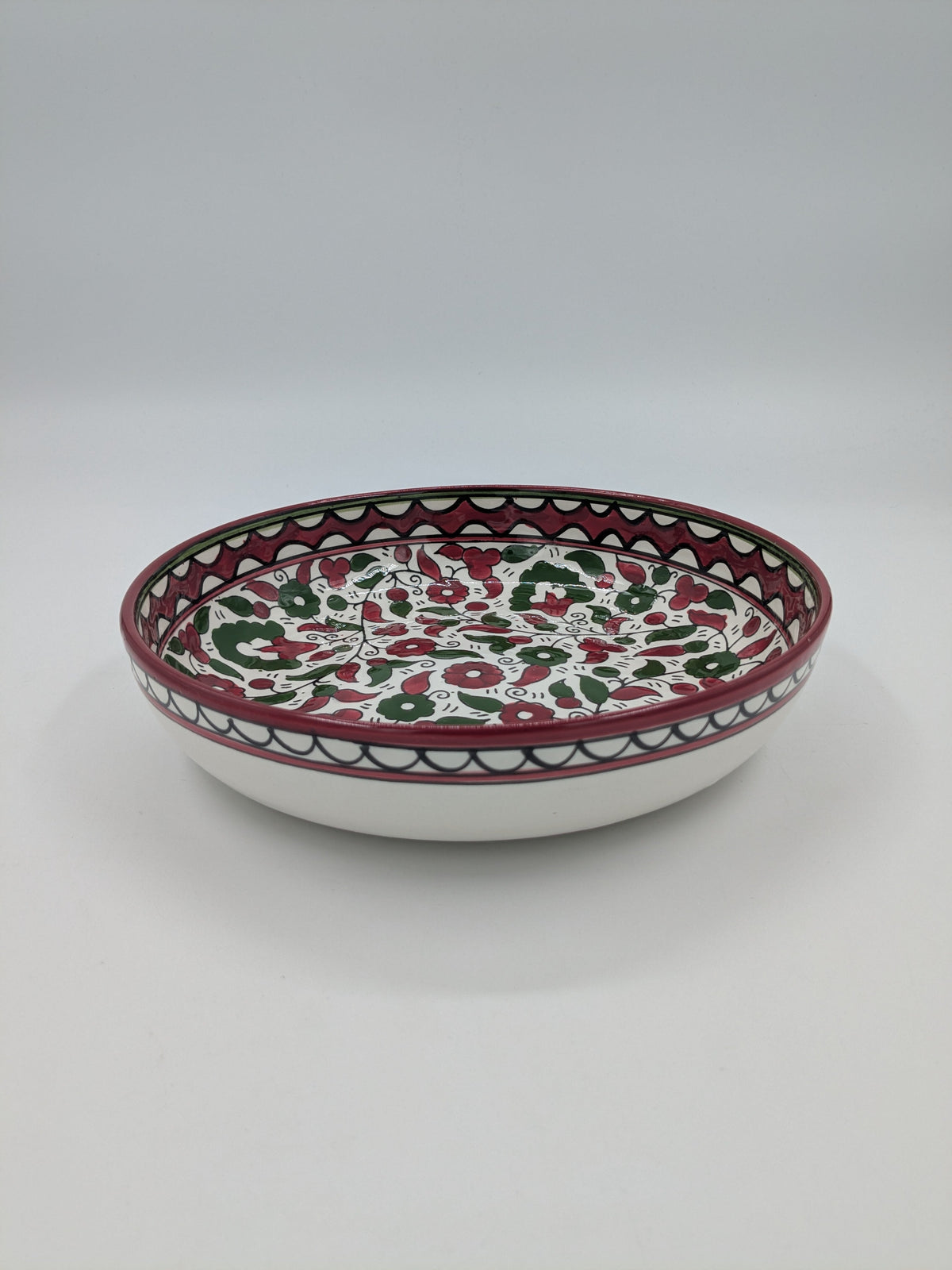 Serverings skål 18 cm - bordeaux/grøn