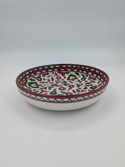 Serverings skål 18 cm - bordeaux/grøn
