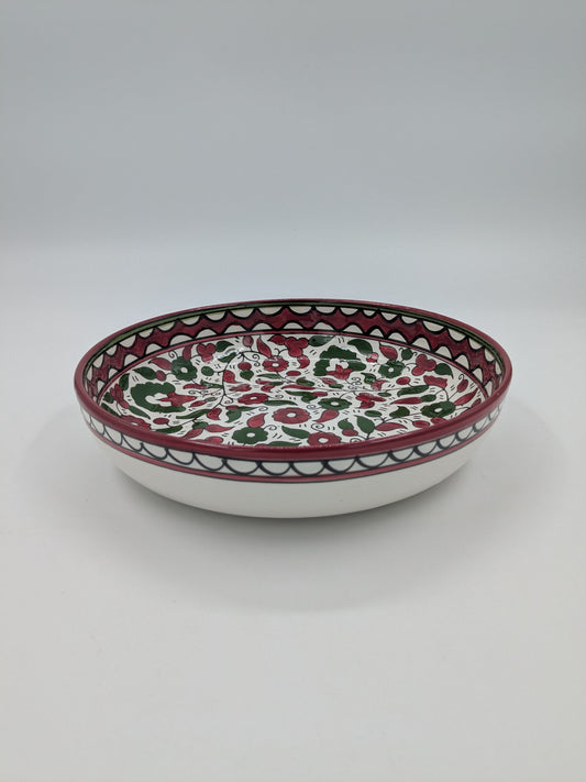 Serverings skål 18 cm - bordeaux/grøn