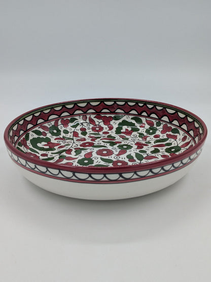 Serverings fad 23 cm - bordeaux/grøn